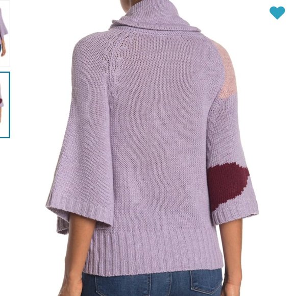 Vertigo Paris Printed Drawstring Cowl Neck Sweater Sz M - Picture 3 of 6